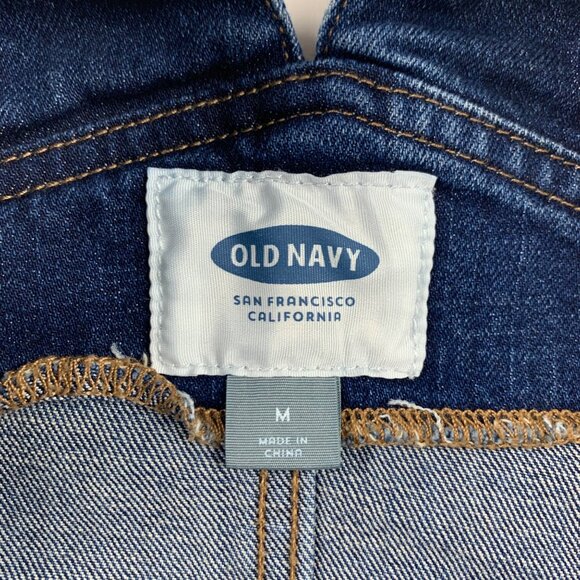 Old Navy Dark Wash Stretch Denim Short-Alls M - Picture 3 of 6
